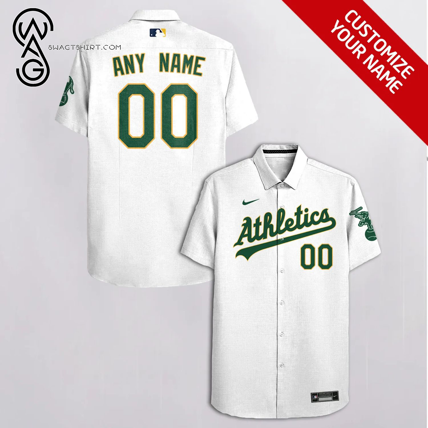 [Top Trending] For Fan MLB Oakland Athletics Full Printing Personalized Hawaiian Shirt